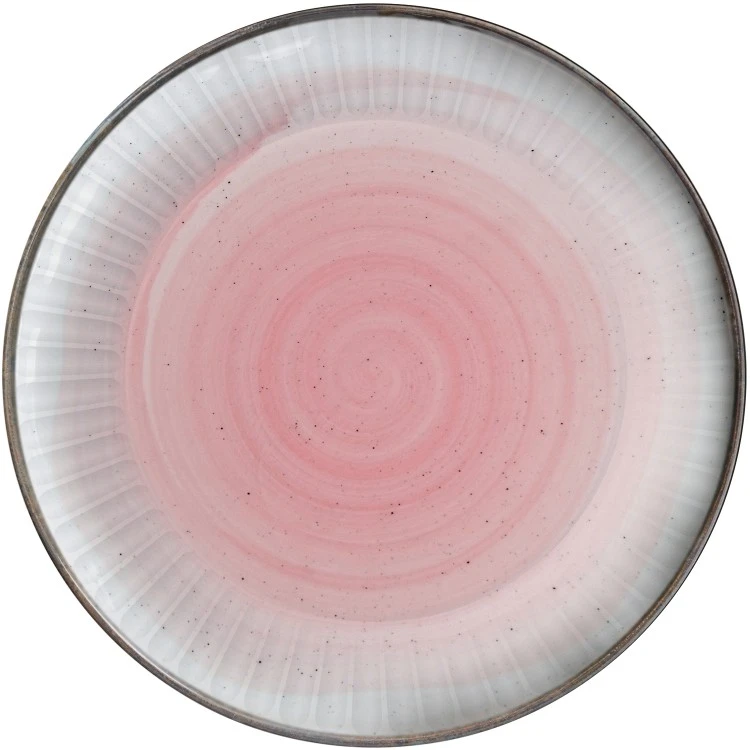 Набор бумажных тарелок Керамика розовая, в т/у пленке, 6 штук, d=230 мм.