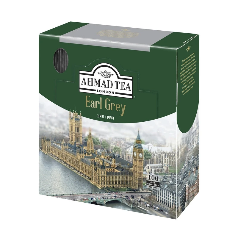 Чай Ahmad Earl grey черный бергамот 100пак/уп 5951-08