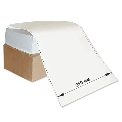 Бумага с неотрывной перфорацией, 210х305 мм (12"), 1500 листов, плотность