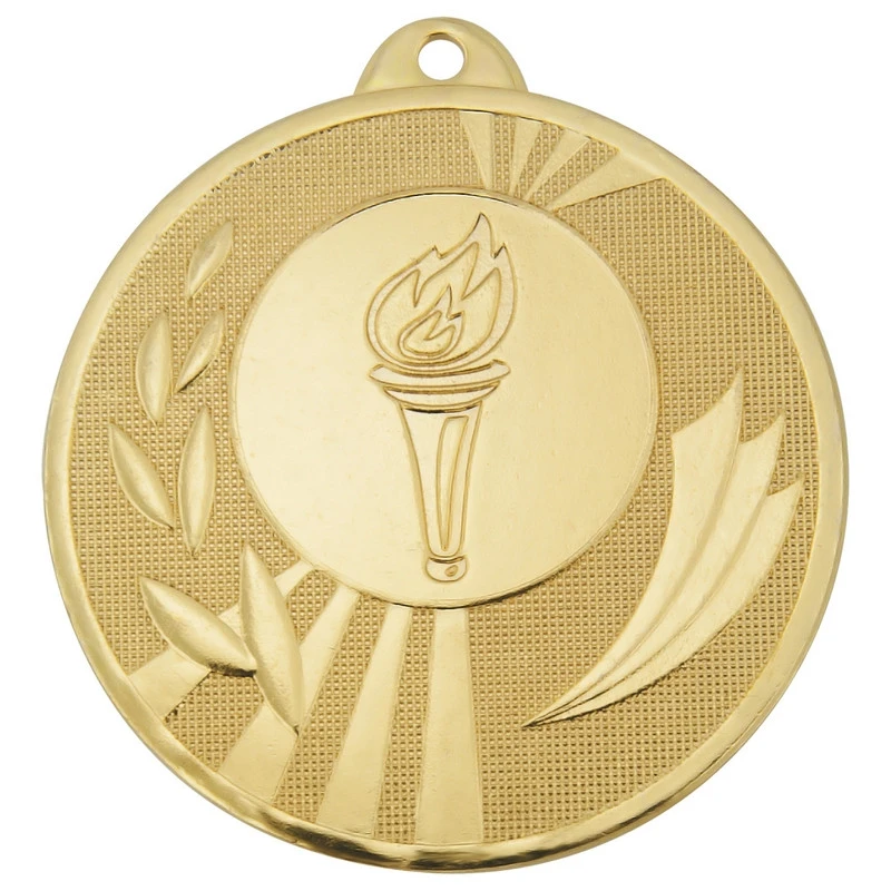 Медаль факел 50 мм золото DC#MK285a-G