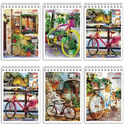 Блокнот А6, 80 л., гребень, обложка мелованный картон, HATBER, "Лето на