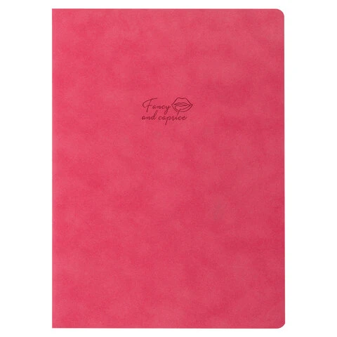 Тетрадь 60 л. без линовки обложка кожзам под замшу, сшивка, B5 (179х250мм),