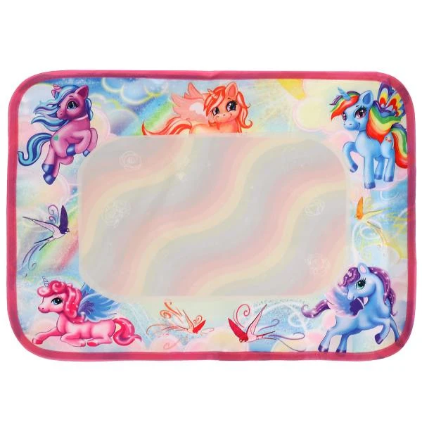 Коврик для рисования водой единороги 1 маркер, 29*39 см. в пак. Умка