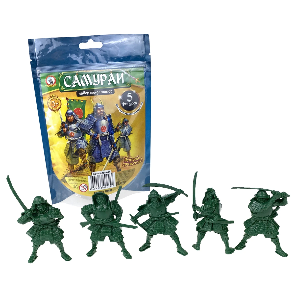 Набор солдатиков Русский стиль "Самураи", 5 фигурок, пакет с Набор солдатиков Русский стиль "Самураи", 5 фигурок, пакет с