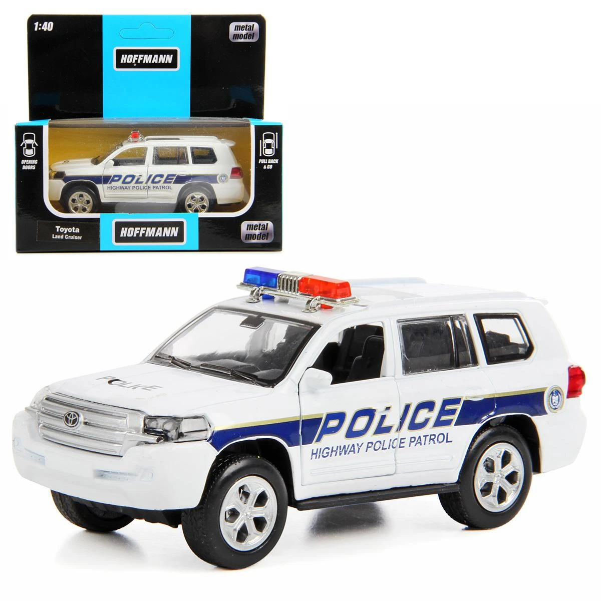 Машина металлическая Toyota Land Cruiser Police Car 1:40, дв. откр.,  инерц., свет Купить Оптом: Цена от 285.56 руб