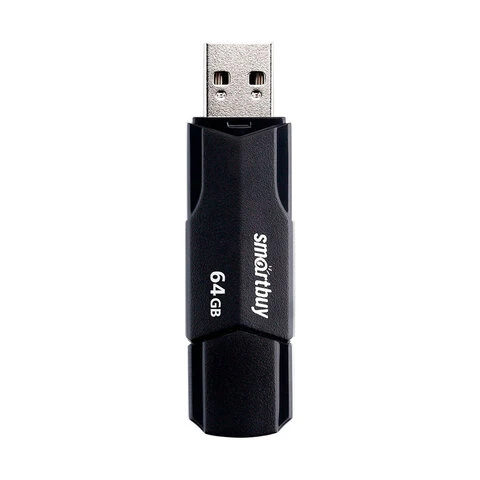 Флеш-диск 64 GB SMARTBUY Clue, USB 2.0, черный, SB64GBCLU-K