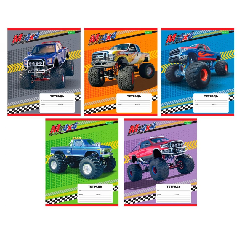 Тетрадь школьная А5 12л,клетка ECO МонстрТраки 067964