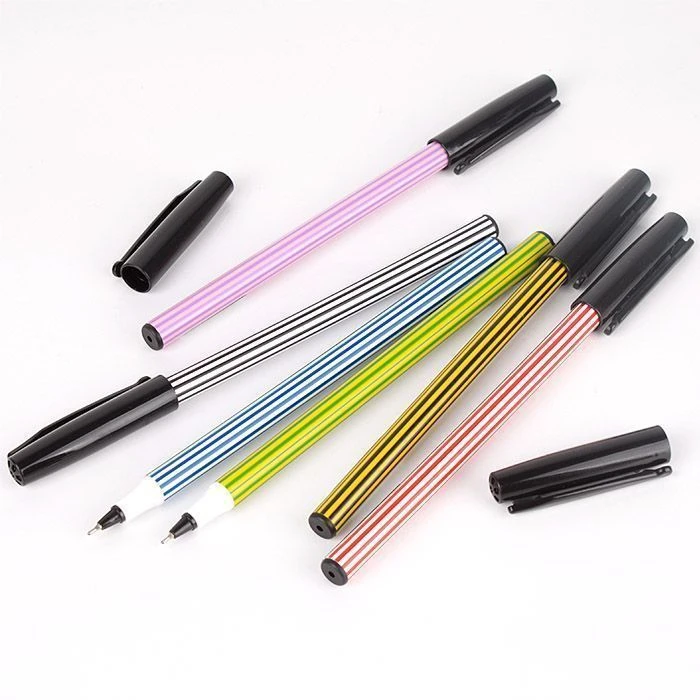 Ручка шариковая синяя "Darvish" Stick корпус в полосочку цвет ассорти