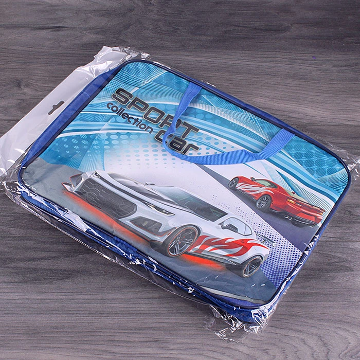 Папка школьника А4 с ручками + твёрдое дно Sport Car печать на ткани