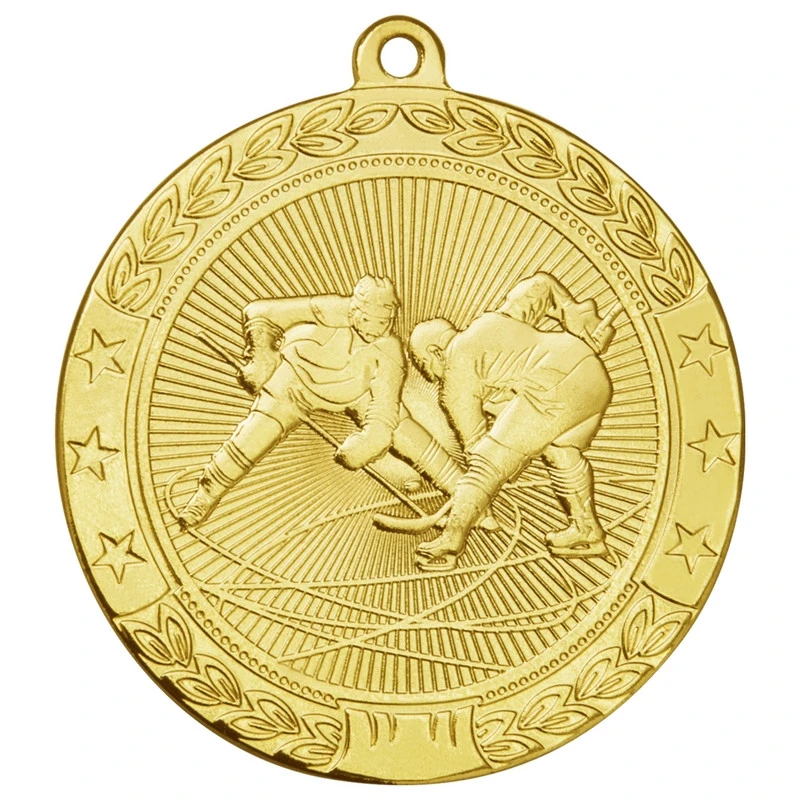 Медаль хоккей 50 мм золото DC#MK184a