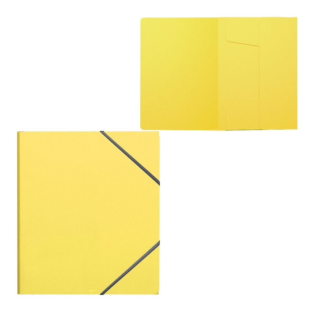Папка на резинках пластиковая Erich Krause Neon, A5+, желтый (в пакете по 1 шт.)