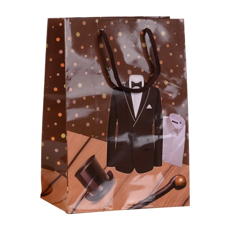 Пакет подарочный бумаж. МУЖСКАЯ ТЕМАТИКА-Fashion, цв.асс., 18x23x8см, МС-4099