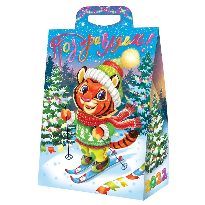 Новогодний сладкий подарок Символ 2.0, картон 1000 г Новогодний сладкий подарок Символ 2.0, картон 1000 г