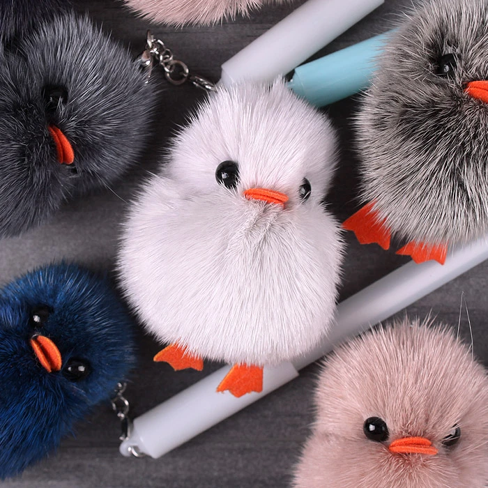 Ручка гелевая синяя "Darvish" с брелоком Птички с мехом