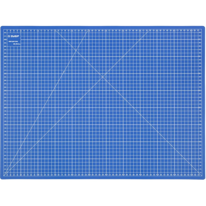 Коврик ЗУБР ЭКСПЕРТ, непрорезаемый, 3мм, цвет синий, 600х450 мм (09901)