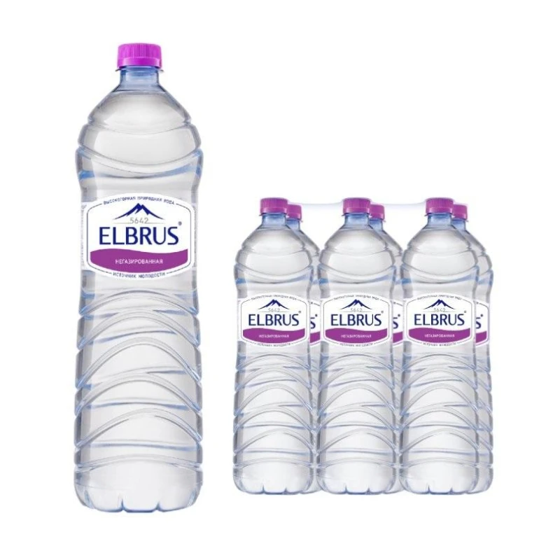 Вода минеральная Эльбрус природная столовая питьевая негаз пэт 1,5л 6шт/уп