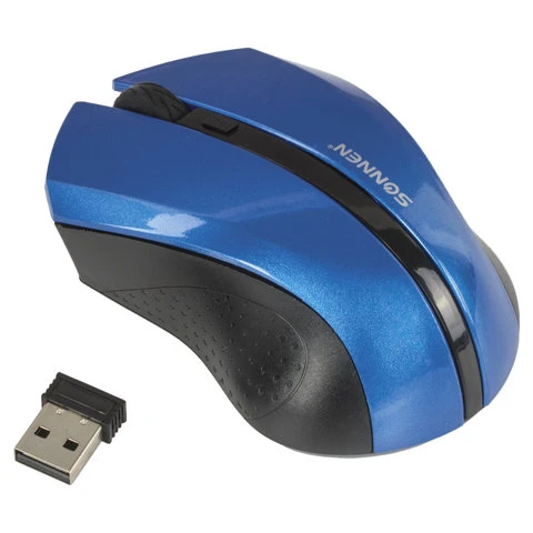 Мышь беспроводная SONNEN WM-250Bl, USB, 1600 dpi, 3 кнопки + 1 колесо-кнопка,