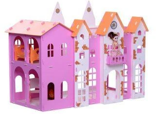 Домик для кукол  Замок Джульетта бело-розовый с мебелью