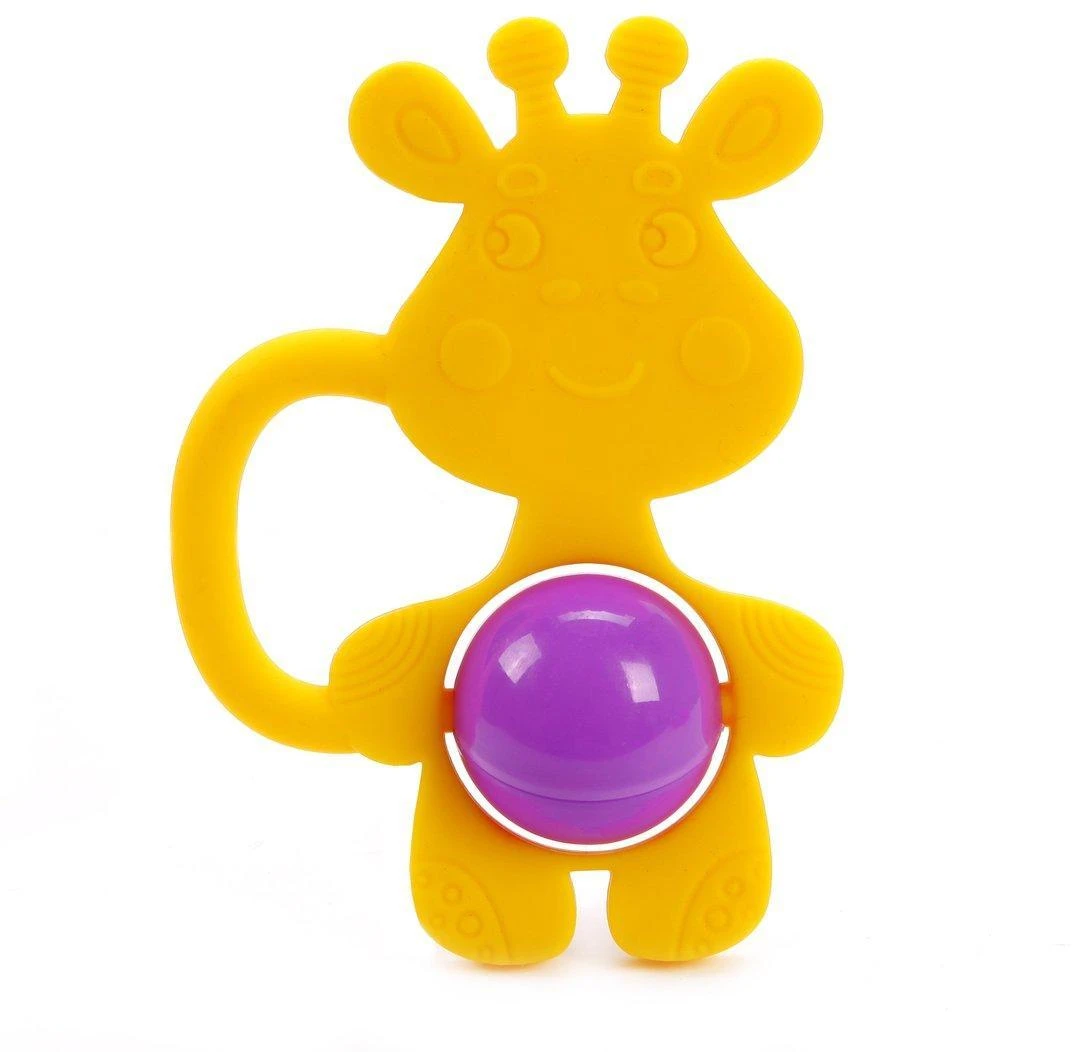 Силиконовый грызунок с погремушкой «Жирафик». 939620