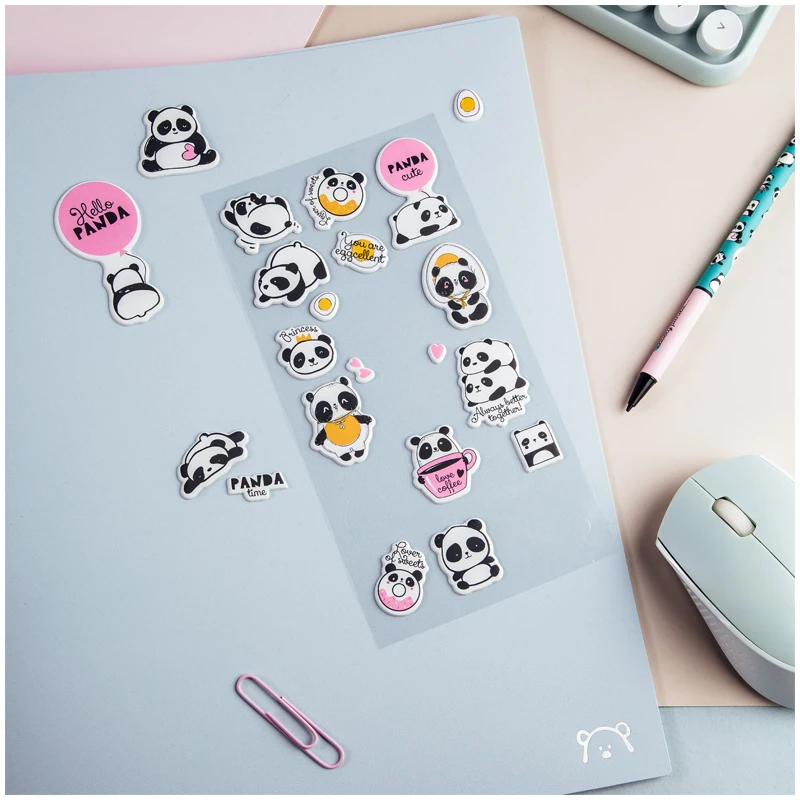 Наклейки объемные MESHU "Hello panda", 10*19 см, пакет европодвес Наклейки объемные MESHU "Hello panda", 10*19 см, пакет европодвес