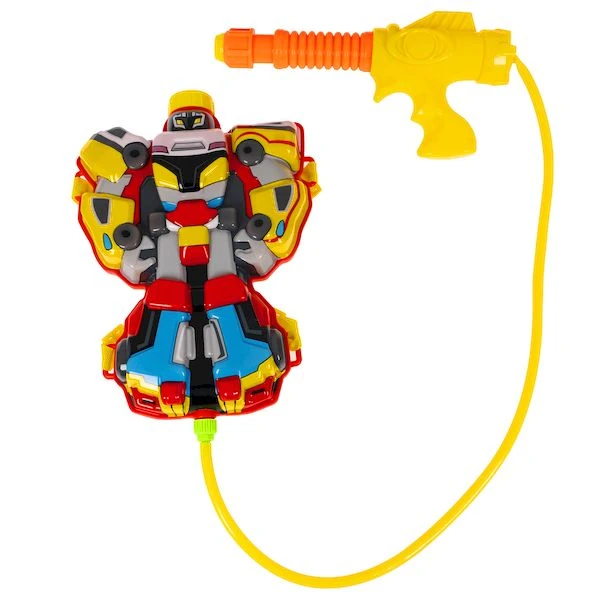 Водный пистолет с рюкзаком-резервуаром "робот красно-сине-жёлтый",