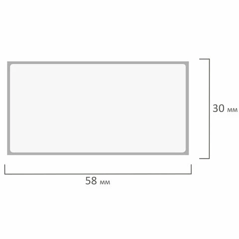Этикетка ТермоТоп (58х30 мм), 900 этикеток в ролике, прозрачная подложка,