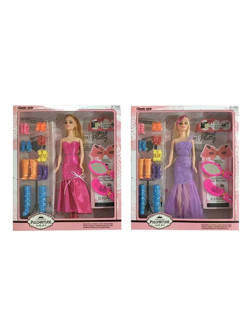 Игровой набор "Красотка", в комплекте: кукла 29см, 10 предметов, в