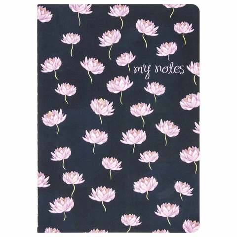 Тетрадь 40 л. без линовки обложка SoftTouch, бежевая бумага 70 г/м2, сшивка, А5