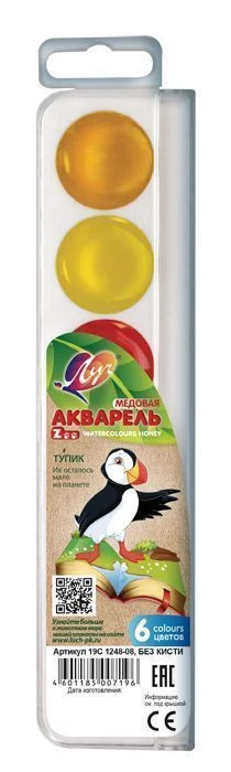 Акварель ZOO 6 цв. без кист. пласт.уп.: 19С1248-08 штр.: 4601185007196