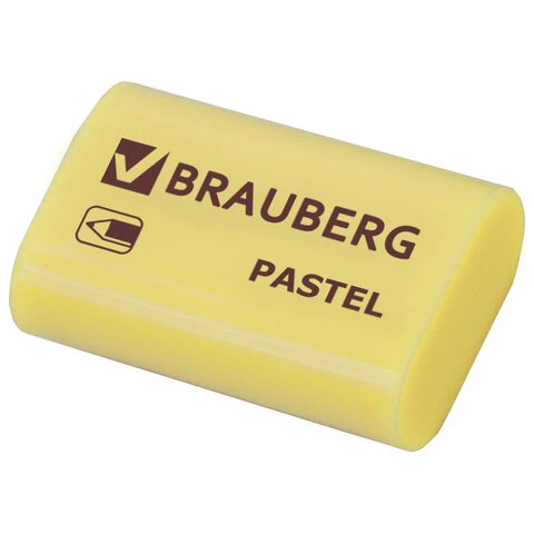 Ластик BRAUBERG "Pastel", 37х24х11мм, ассорти пастельных цветов,