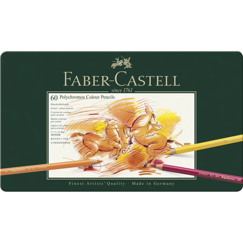 Карандаши цветные Faber-Castell Polychromos 60цв., метал. коробка, 110060