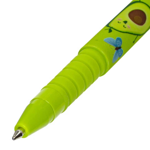 Ручка шариковая BRAUBERG SOFT TOUCH GRIP "AVOCADO", СИНЯЯ, мягкое