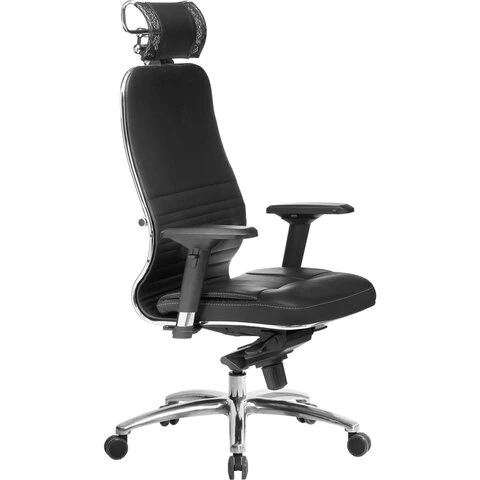 Кресло офисное МЕТТА "SAMURAI" KL-3.04, с подголовником, рецик. кожа,