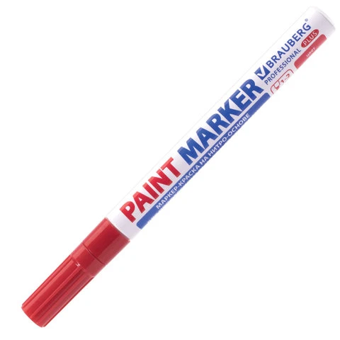 Маркер-краска лаковый (paint marker) 2 мм, КРАСНЫЙ, НИТРО-ОСНОВА, алюминиевый