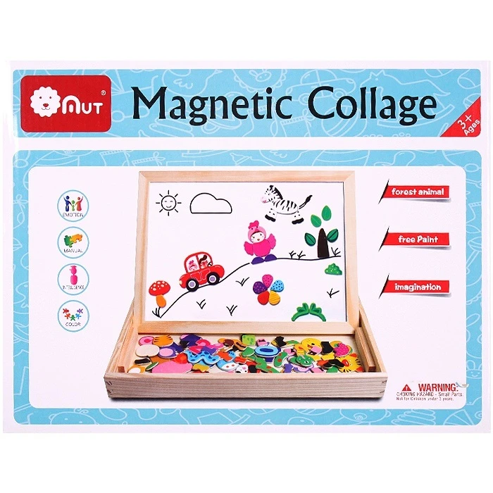 Доска магнитно-маркерная + меловая ,с поддоном (набор) (дерево)