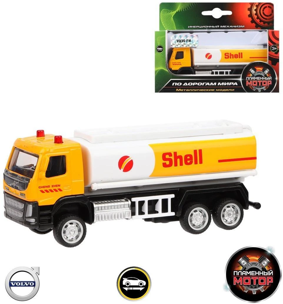 Грузовик металлический, инерционный Автоцистерна 1:72 Volvo, 12 см. 870411 Грузовик металлический, инерционный Автоцистерна 1:72 Volvo, 12 см. 870411