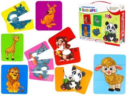 BRIGHT KIDS. Развивающие пазлы. В ЗООПАРКЕ (ИН-7624) BRIGHT KIDS. Развивающие пазлы. В ЗООПАРКЕ (ИН-7624)