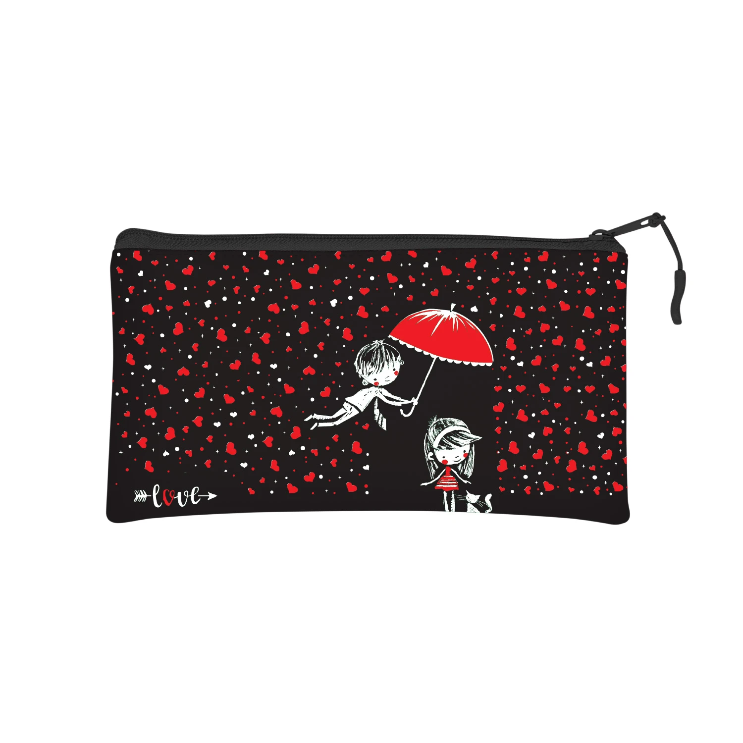 ПАПКА НА МОЛНИИ, ЧЕРНАЯ. "РОМАНТИКА", СИЛИКОН, Ф.А6. 23 х 12 СМ