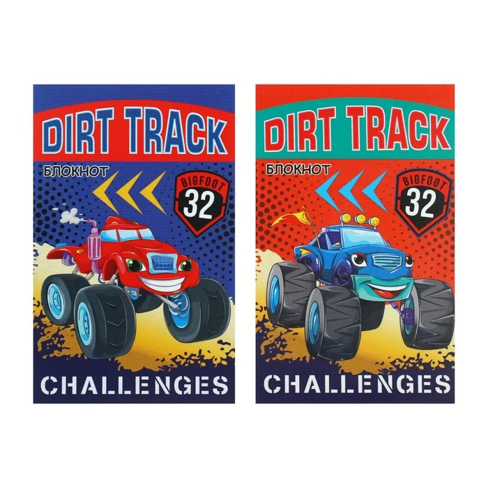 Блокнот А7, 48 листов в клетку на клею "Мегамашины", обложка