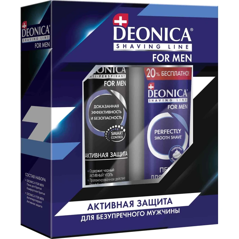Подарочный набор для мужчин DEONICA Активная защита антиперсперант 200мл, пена