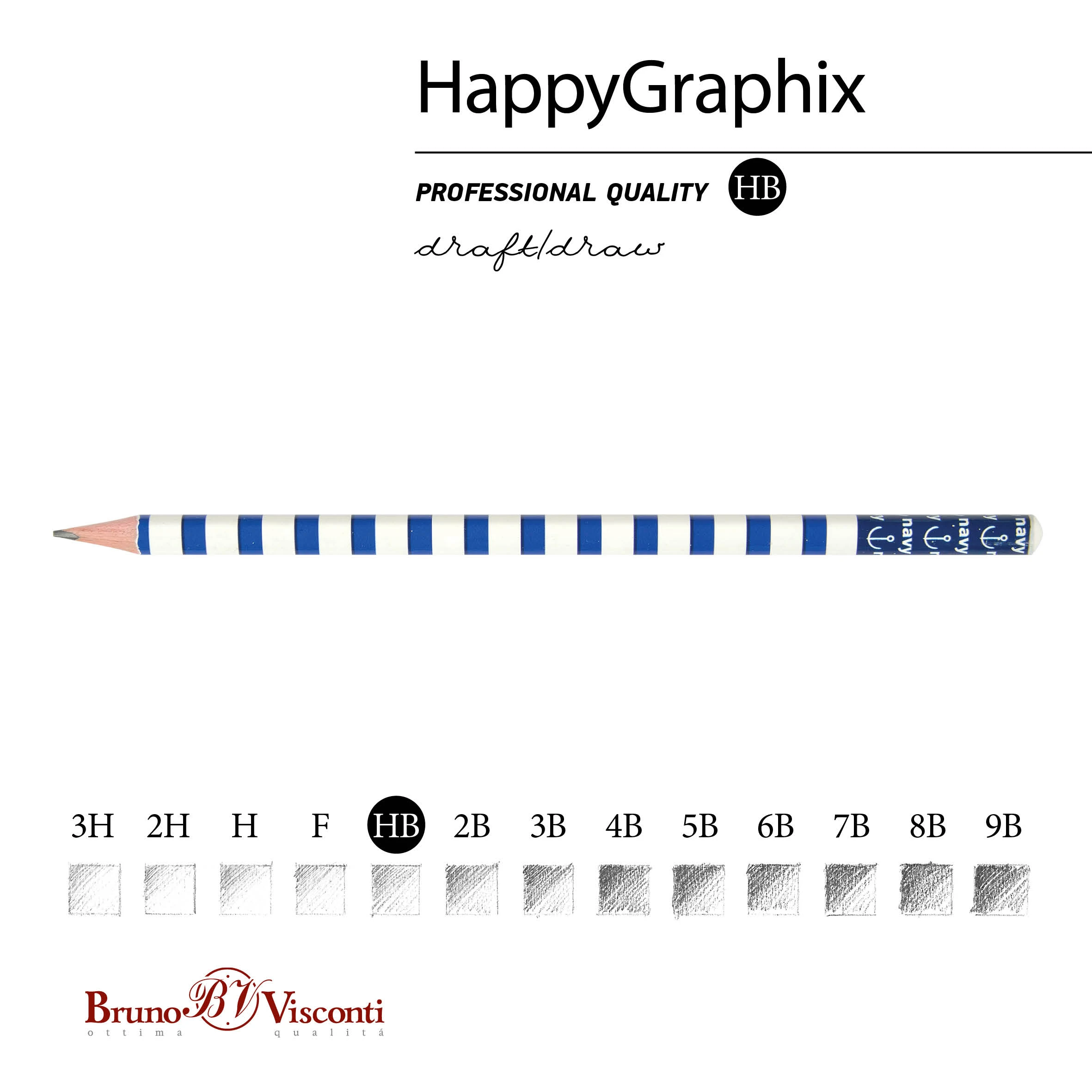 КАРАНДАШ ЧЕРНОГРАФИТОВЫЙ "HappyGraphix" МОРСКОЙ НВ