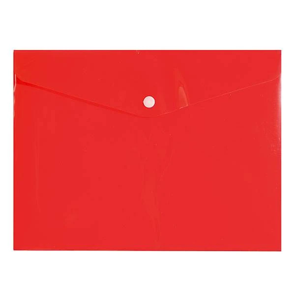 Пласт. конверты inФОРМАТ А5+ красный пластик 180мкм на кнопке: PK65A5R штр.: