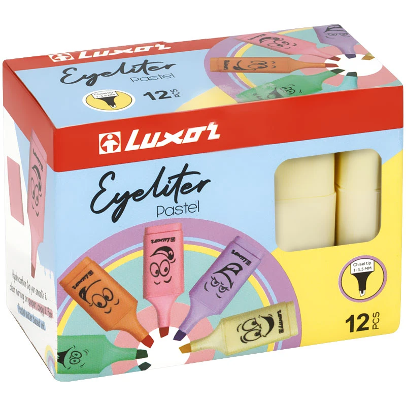 Текстовыделители Luxor "Eyeliter Pastel" пастельный желтый, 1-4,5мм.