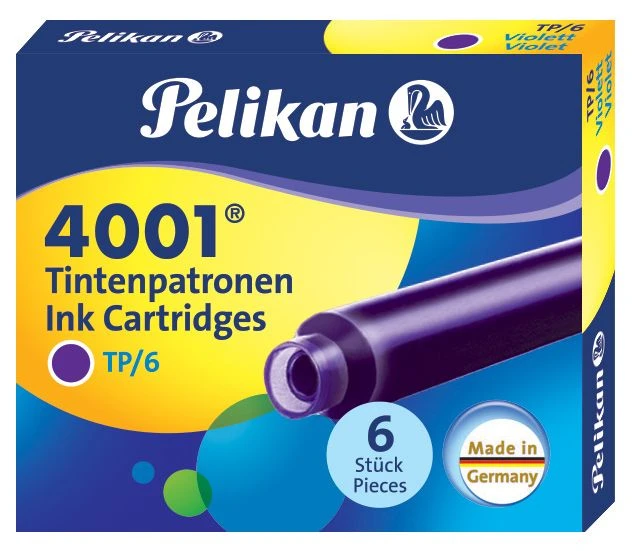 Картридж Pelikan INK 4001 TP/6 (PL301697) фиолетовые чернила для ручек перьевых