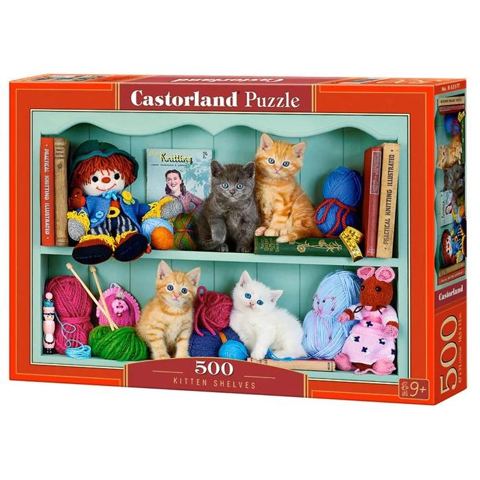 Пазл 500 элементов «Котята на полках»