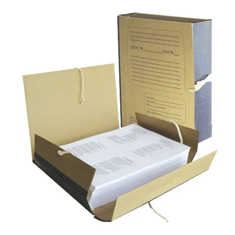 Папка для бумаг архивная А4 (225х310 мм), 80 мм, 4 завязки, крафт, корешок -