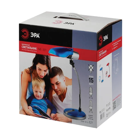 Светильник настольный ЭРА NE-301, на подставке, для люминесцентной или