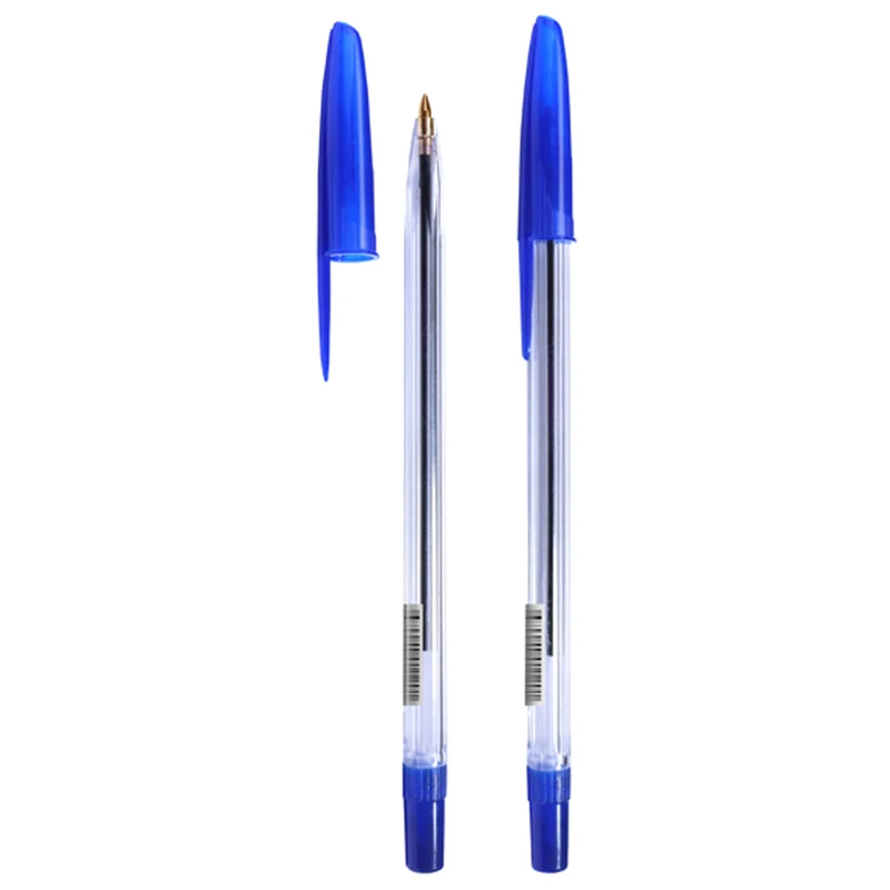 Ручка шариковая Стамм "111" синяя, 1,0мм, прозрачный корпус