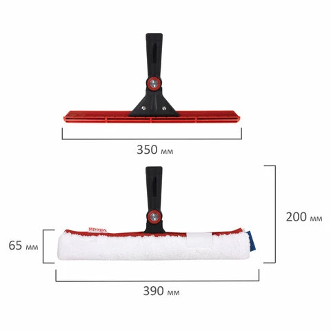 Щетка для мытья окон VILEDA "Эволюшн" + шубка из микрофибры, ширина 35