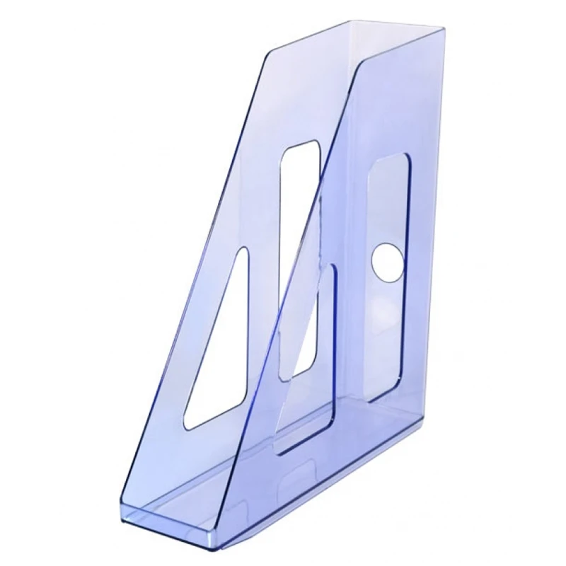 Лоток для бумаг вертикальный Стамм "Актив", тонированный голубой